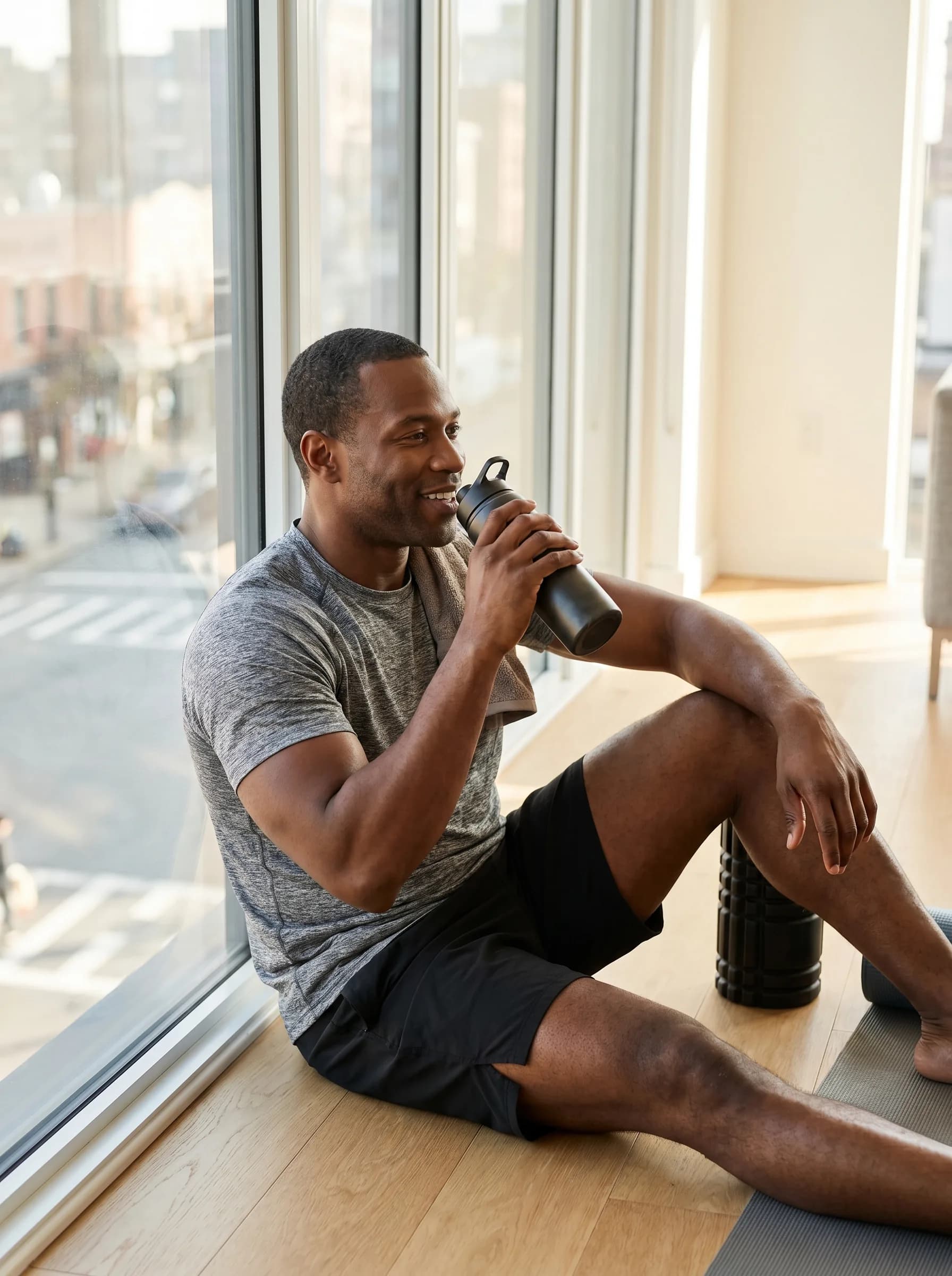 Athlete recovering after a workout