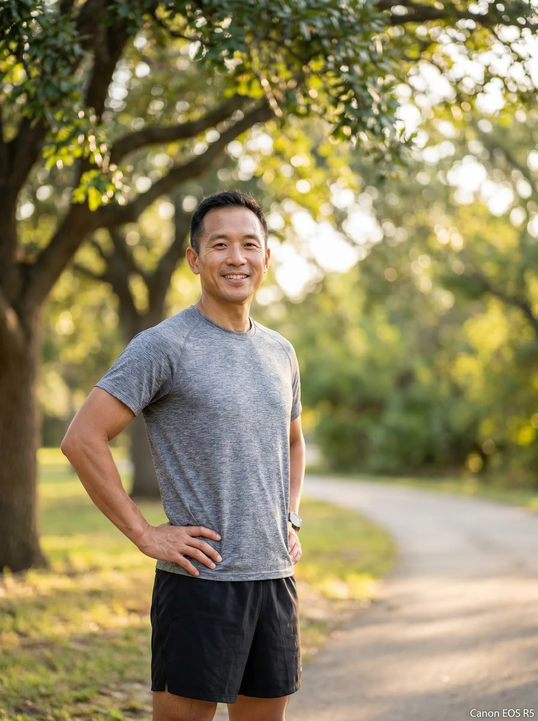 Fit man in his 40s after an outdoor run